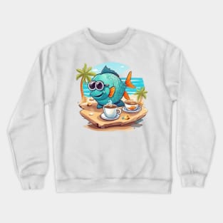 Fish coffee vacation Crewneck Sweatshirt